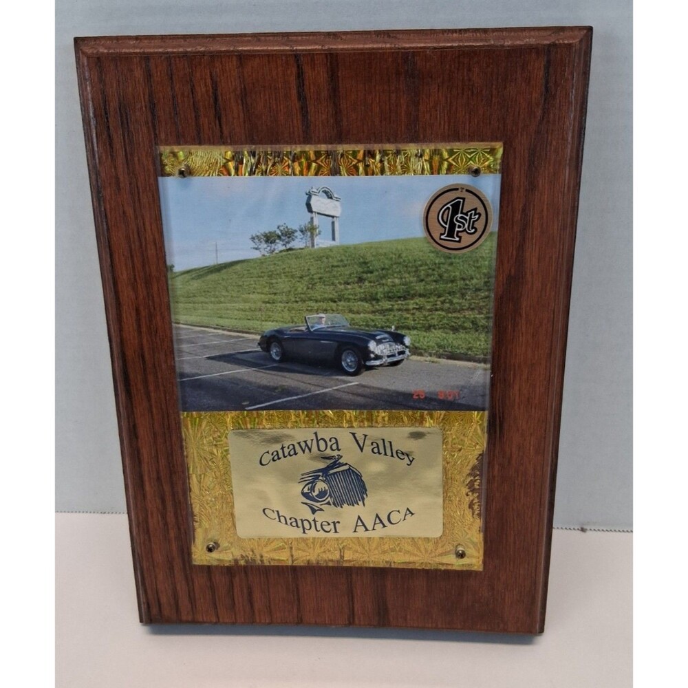 VTG  AACA Catawba Valley Austin-Healey 100-Six Rudy Streng Car Club Plaque GUC